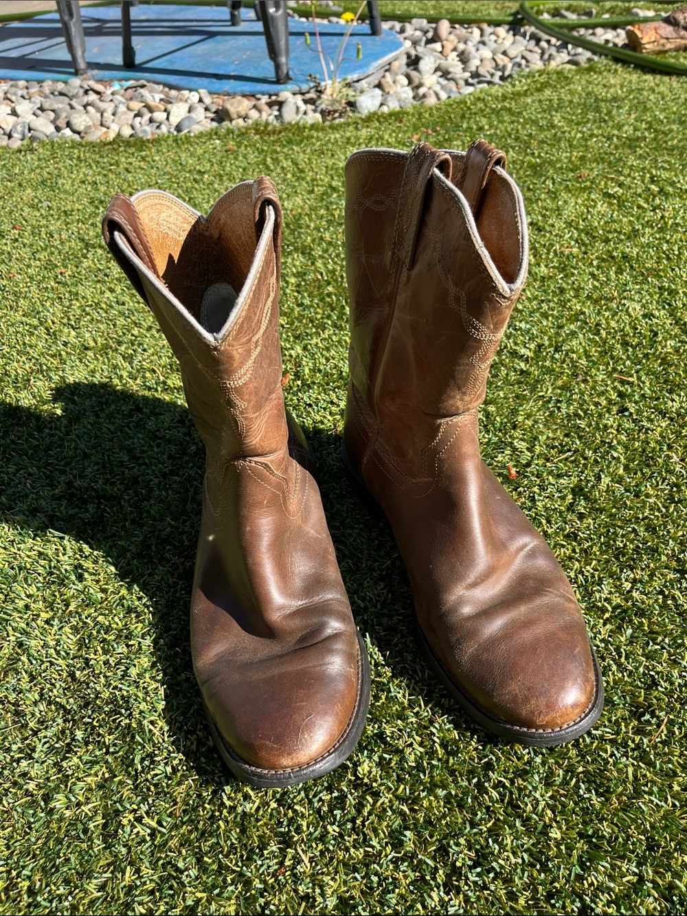 Men's Brown Leather Western Boots Ariat 9D style 35525